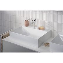 hansgrohe Xevolos E Lavabo à poser 600/480 sans trop plein ni trou pour robinet, SmartClean, Blanc