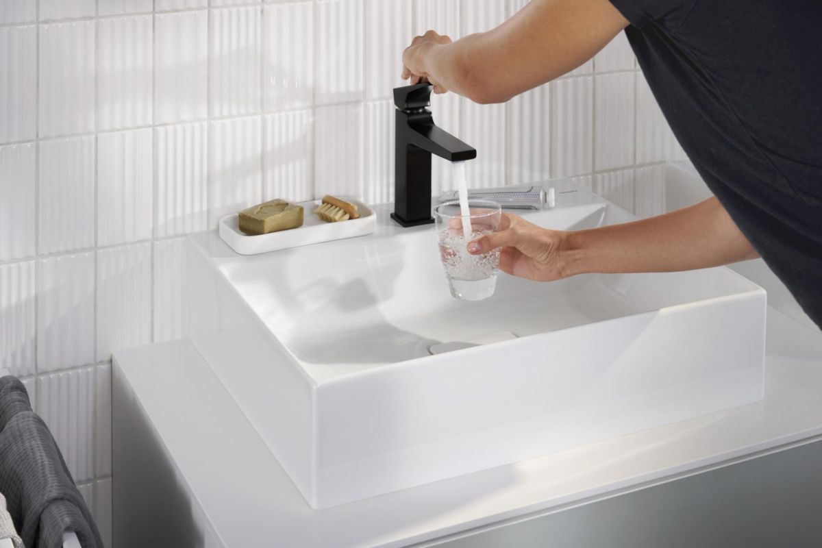 hansgrohe Xevolos E Lavabo à poser 600/480 sans trop plein ni trou pour robinet, SmartClean, Blanc