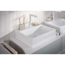 hansgrohe Xevolos E Lavabo à poser 600/480 sans trop plein ni trou pour robinet, SmartClean, Blanc