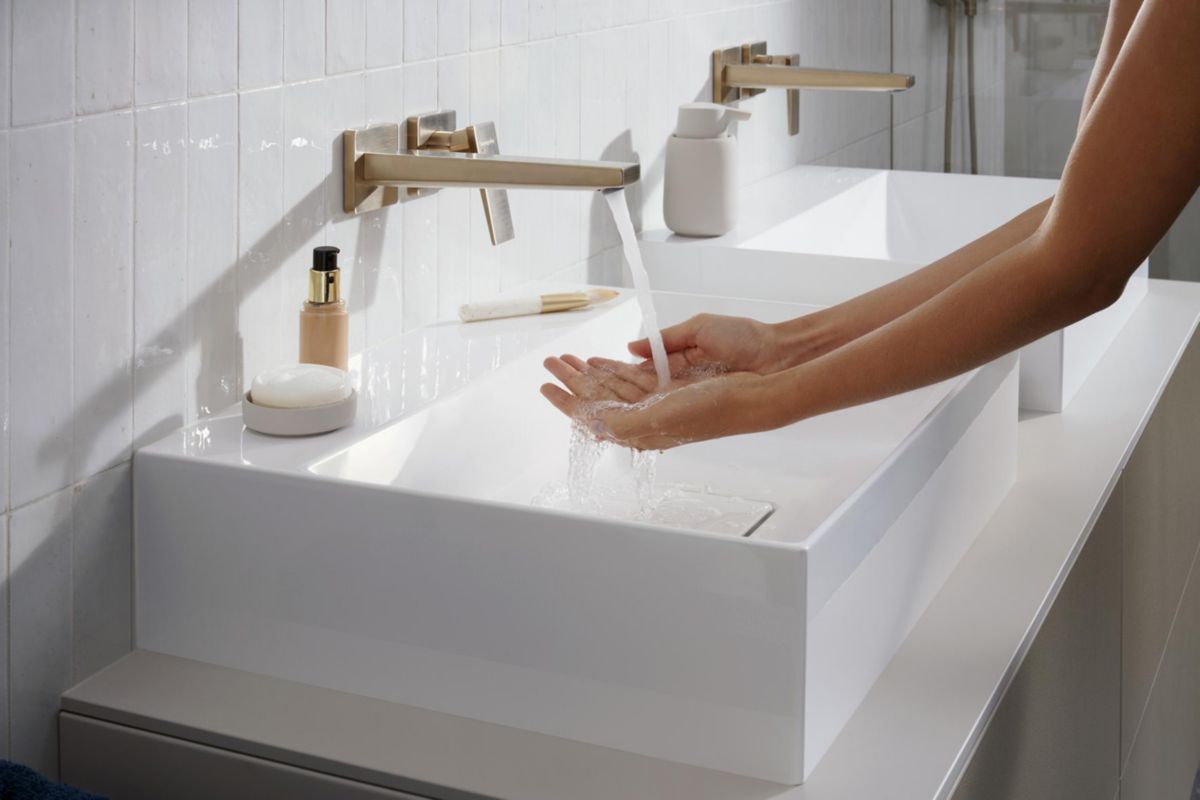 hansgrohe Xevolos E Lavabo à poser 600/480 sans trop plein ni trou pour robinet, SmartClean, Blanc