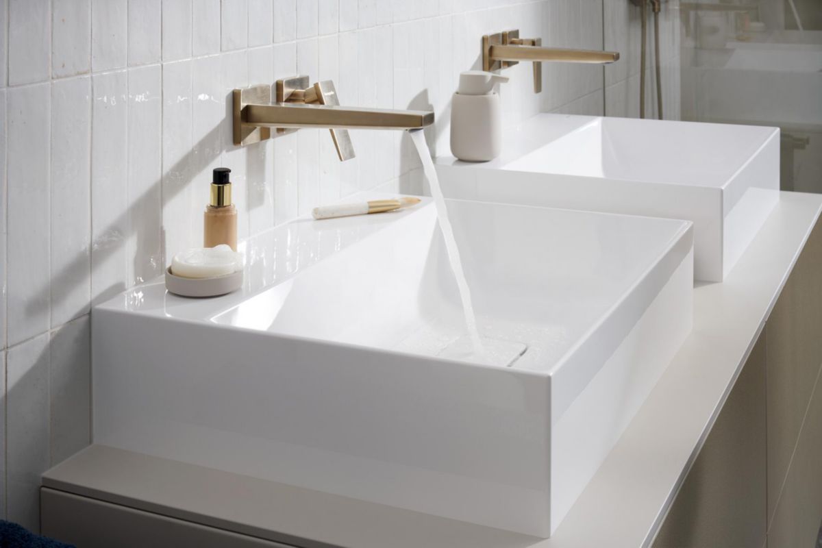 hansgrohe Xevolos E Lavabo à poser 600/480 sans trop plein ni trou pour robinet, SmartClean, Blanc