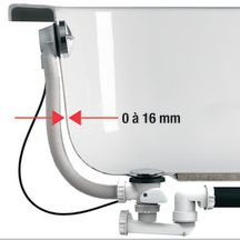 Vidage automatique à câble chromé siphon à sortie orientable à visser pour tube diamètre 40 Réf 5830000