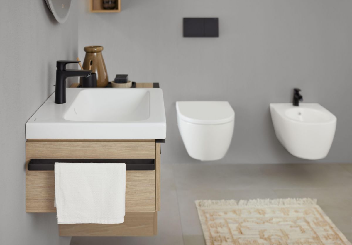 Meuble sous lavabo 75 cm Geberit iCon 1 tiroir Chêne