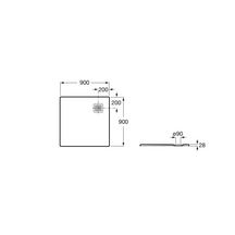 Receveur Terran carré 900 x 900 mm bmyo Réf. AP10338438401100