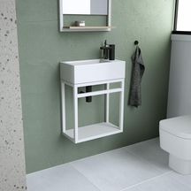 Console lave main Alterna Mezzo 49,5 x 50 x 25 cm blanc