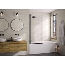 Pare-bain pivotant Smart Design Lyra, 80, profilé gris noir grainé, verre transparent