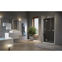 Paroi de douche droit Brera G 90 ext. 89 - 91 cm en verre gris chromé Réf. BRERAG90LD-54K