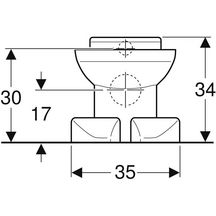 Cuvette au sol LUDIK devient BAMBINI enfants avec repose-pieds, à alimentation indépendante, sortie horizontale, sans trous d abattant compatible avec le réservoir de chasse mural 003723 10 blanc réf. 315910000