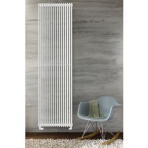 Radiateur eau chaude Acova Kéva  vertical simple, puissance 665W (dT50), hauteur 1900 mm, largeur 299 mm, 9 éléments, raccordement excentré par le bas, Aller/Retour réversible, appareil réversible Haut/Bas, Blanc RAL 9016 Réf. HK-190-028