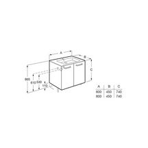 Ensemble meuble ADELE Unik avec portes 800 mm blanc Réf. A851235806