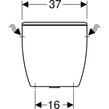 Réservoir Bastia, équipé mécanisme silencieux GEBERIT classe acoustique 1, double-chasse 3 L/6 L à bouton poussoir chromé Réf. 00382510000640