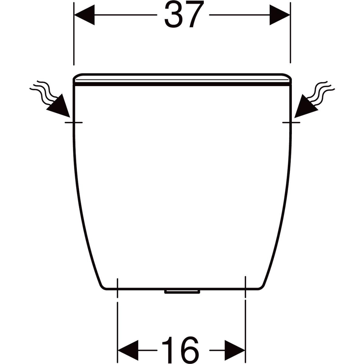 Réservoir Bastia, équipé mécanisme silencieux GEBERIT classe acoustique 1, double-chasse 3 L/6 L à bouton poussoir chromé Réf. 00382510000640