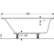 Baignoire RENOVA PLAN version droite standard 160x100 blanc réf.00060900000