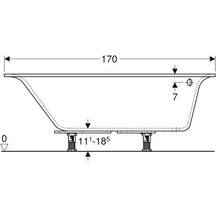 Baignoire RENOVA PLAN version droite standard 170x105 blanc réf.00061900000