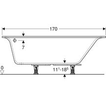 Baignoire RENOVA PLAN version gauche standard 170x105 blanc réf.00061800000