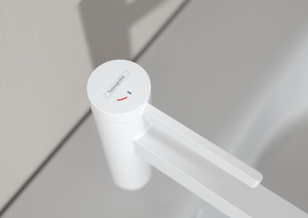 hansgrohe Finoris Mitigeur de lavabo 110 CoolStart, bonde Push-Open, Blanc mat