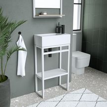 Console lave main Alterna Mezzo 49,5 x 50 x 25 cm blanc