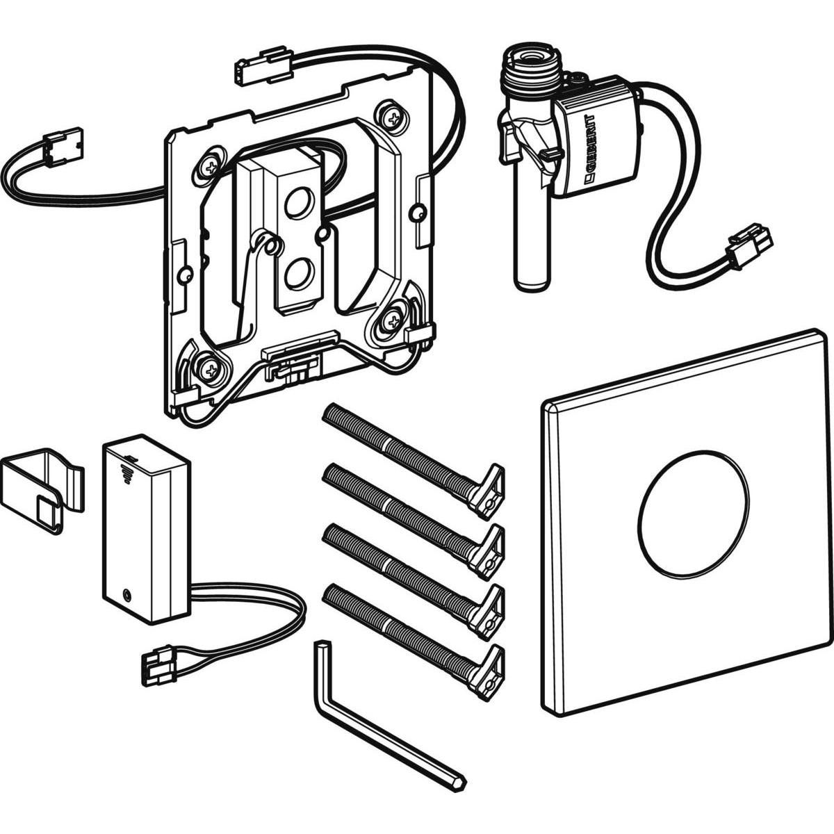 Déclenchement HyTronic Mambo infrarouge encastré pour urinoir, pile, acier inoxydable brossé réf. 116033FW1