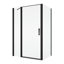 Porte DIVERA pivotante + Paroi DIVERA fixe en ligne - ouverture intérieure /extérieure - 1200x2000 - POLI BRILLANT - Vitrage Transparent (07) 6 mm Réf :D22T13080405007