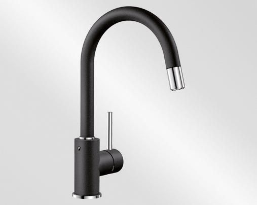 Mitigeur avec bec orientable BLANCO MIDA-S avec douchette couleur SILGRANIT Look anthracite garantie 2 ans Réf. 521455