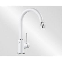 Mitigeur avec bec orientable BLANCO MIDA-S avec douchette couleur SILGRANIT Look blanc garantie 2 ans Réf. 521457