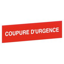 Etiquette coupure d'urgence lg038094