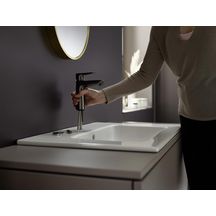 hansgrohe Talis E Mitigeur de lavabo 110, sans tirette ni vidage, Noir chromé brossé