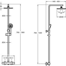 Colonne de douche thermostatique chrome Réf. E24322-CP