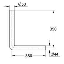 Tube de chasse coudé, 390 x 350 mm, blanc réf. 37100SH0