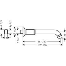 AXOR Montreux Bec de baignoire, Aspect acier inoxydable