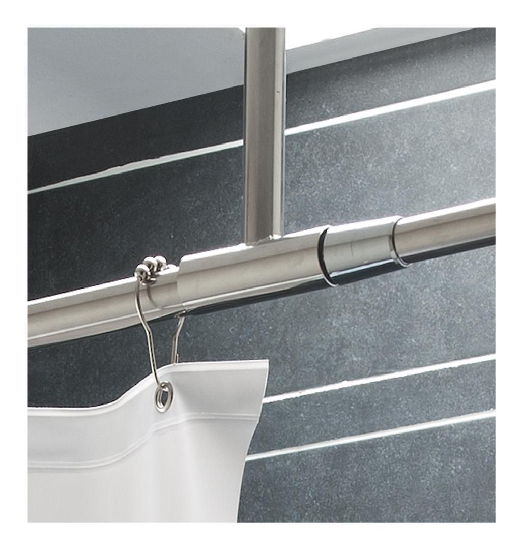 Tendeur aluminium blanc pour rideau de douche réf. 60625