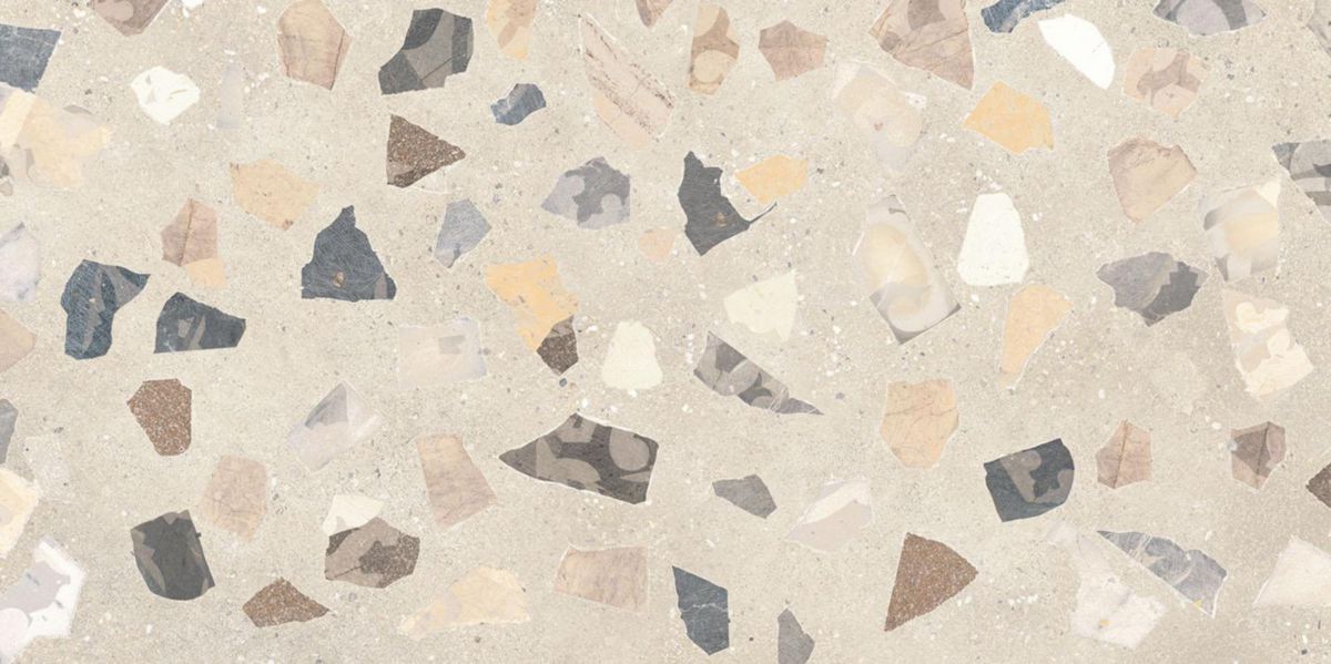 Grès cérame Cinca Retro Sable Terrazzo mat rectifié 60 x 120 cm 9466