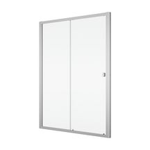 Porte ARELIA coulissante 2 volets dont 1 fixe - 1200x19000 - ARGENT POLI - Vitrage Transparent (07) 5 mm Réf :D20S21204007