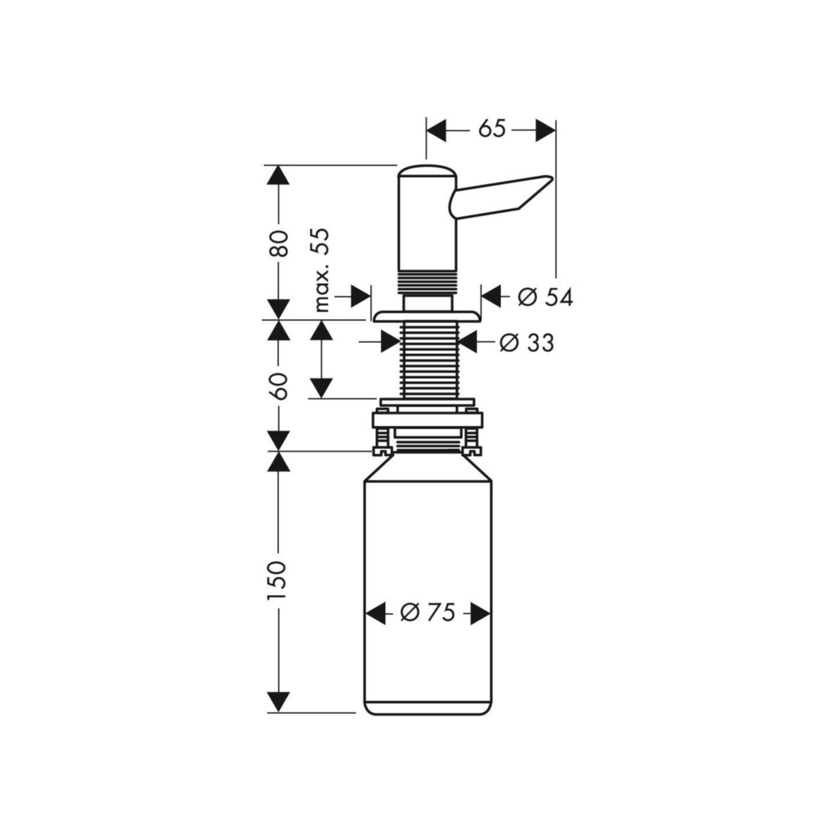 hansgrohe Distributeur de liquide-vaisselle, Aspect doré poli