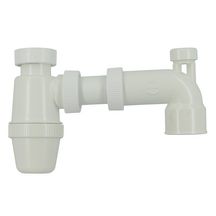 Sortie de lavabo coudée réglable avec siphon et anti-vide diamètre 40mm blanc 1C341YB