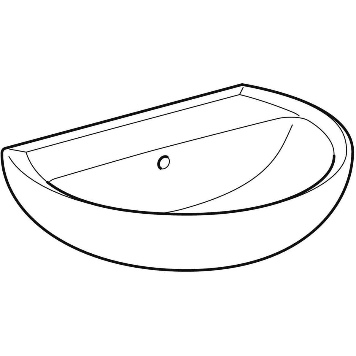 Lavabo Bastia largeur 55cm profondeur 42cm sans trou de robinetterie blanc Réf. 501.605.00.3