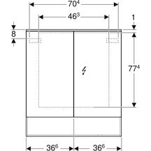 Armoire de toilette Acanto avec éclairage - 2 portes - 75 x 83 x 21,5 cm - corps : mélamine structurée bois / chêne mystique - portes : miroir extérieur Réf. 500.645.00.2