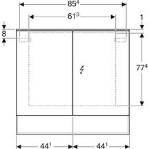 Armoire de toilette Acanto avec éclairage - 2 portes - 90 x 83 x 21,5 cm - corps : mélamine structurée bois / chêne mystique - portes : miroir extérieur Réf. 500.646.00.2