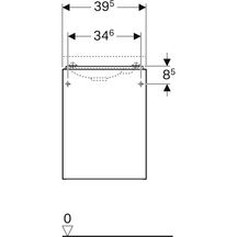 Meuble bas pour lave-mains Acanto - 1 porte - siphon - 39,5 x 53,5 x 24,5 cm - corps : laqué ultra-brillant / blanc - porte : verre brillant / blanc Réf. 500.607.01.2