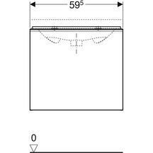 Meuble bas Acanto pour lavabo - 1 tiroir et 1 tiroir intérieur - siphon - 59,5 x 53,5 x 47,5 cm - corps : laqué mat / noir - tiroirs : verre brillant / noir Réf. 500.609.16.1