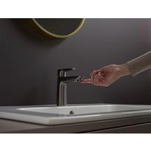 hansgrohe Talis E Mitigeur de lavabo 110, sans tirette ni vidage, Noir chromé brossé