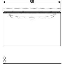 Meuble bas Acanto pour lavabo - 1 tiroir et 1 tiroir intérieur - siphon - 89 x 53,5 x 47,5 cm - corps : laqué mat / gris velouté - tiroirs : verre brillant / gris velouté Réf. 500.612.JK.2