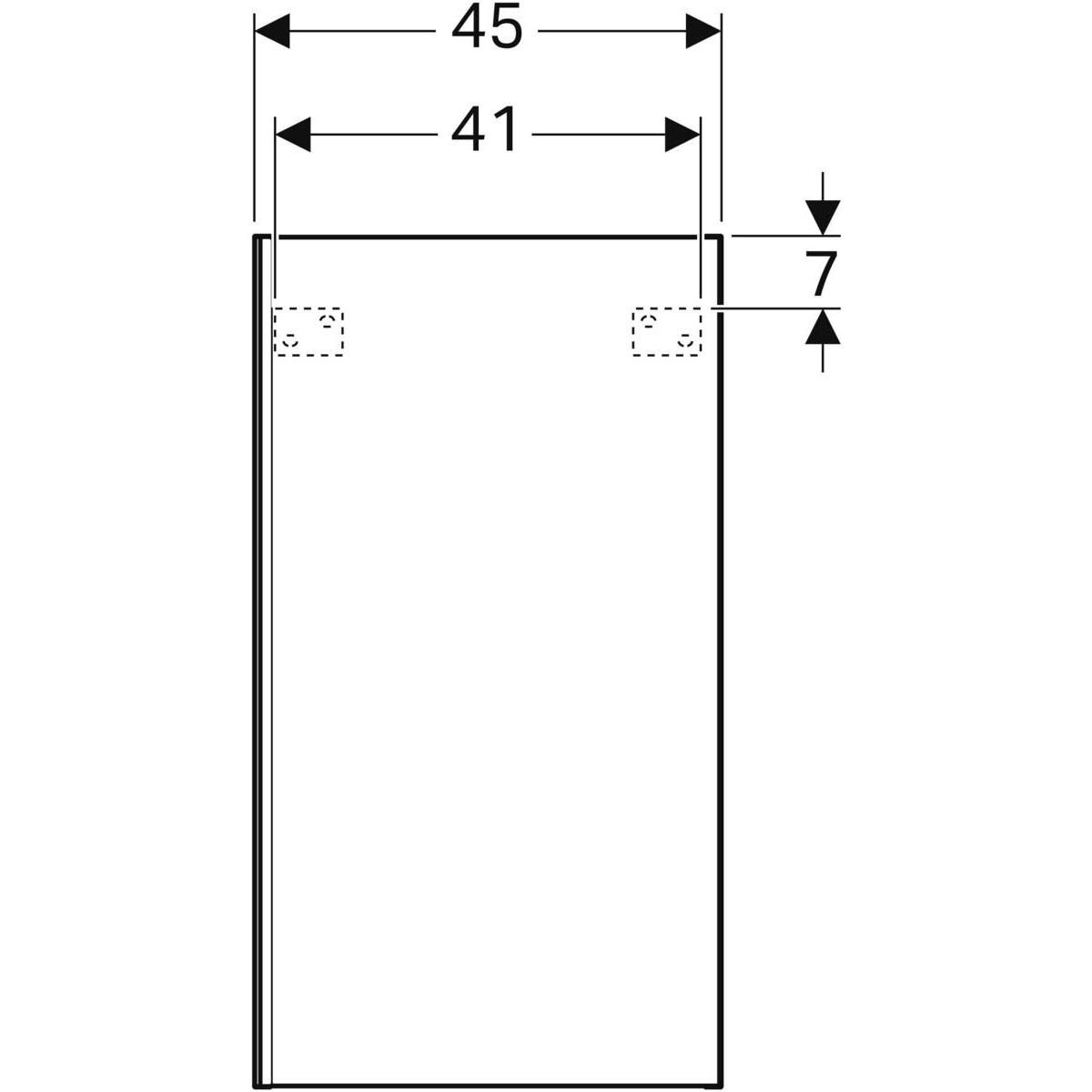 Armoire haute compacte Acanto - 1 porte - 45 x 82 x 17,4 cm - corps : laqué mat / gris velouté - porte : verre brillant / gris velouté Réf. 500.639.JK.2