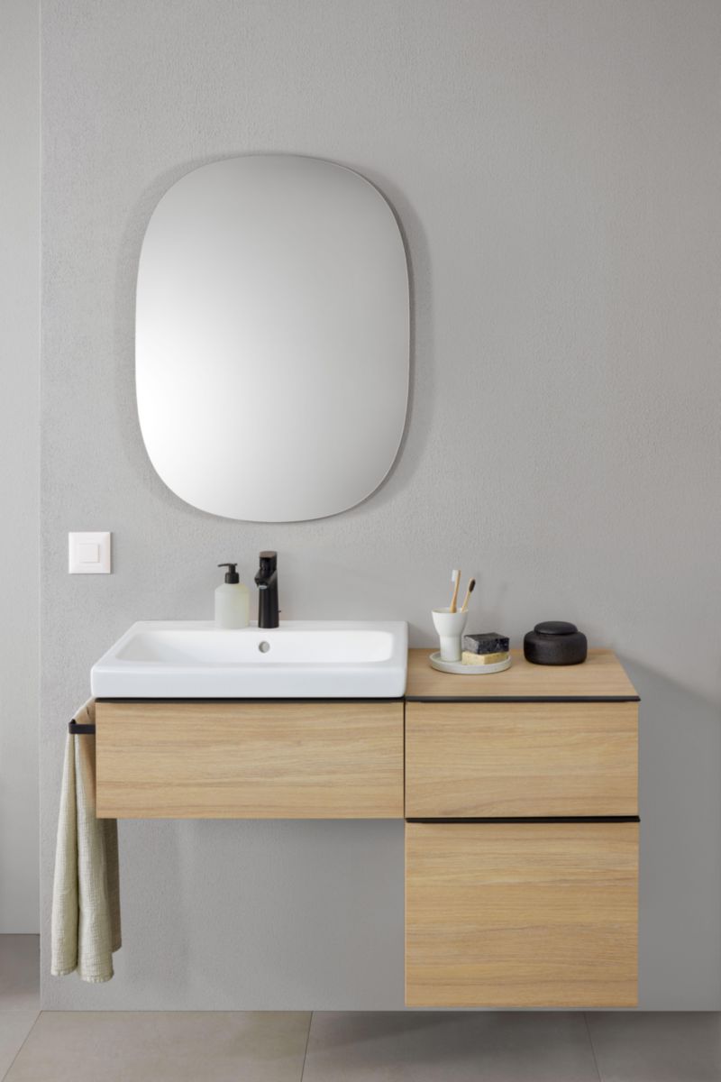 Miroir LED Geberit Option Oval, avec éclairage indirect, 60x80cm