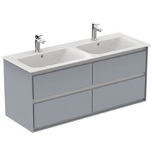 Meuble pour lavabo-plan CONNECT AIR 4 tiroirs 120 x 44 cm gris brillant / blanc mat Réf. E0822EQ