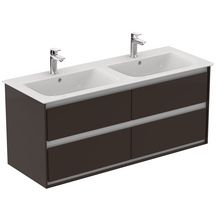 Meuble pour lavabo-plan CONNECT AIR 4 tiroirs 120 x 44 cm chocolat mat / blanc mat Réf. E0822VY