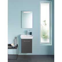 Miroir LED Geberit Option Basic Square, éclairage en haut, largeur 40cm,hauteur 70cm, aluminium anodisé