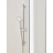 Set de douche avec barre murale, douchette à main Ø 80 mm, 1 jet., flexible de douche 160cm et support de douchette réglable. Chromé Réf. E31173CP