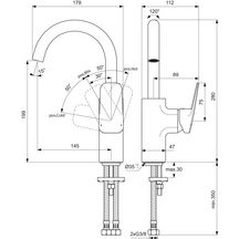 Mitigeur de lavabo CERAPLAN bec tube haut sans tirette Chromé Réf : BD234AA