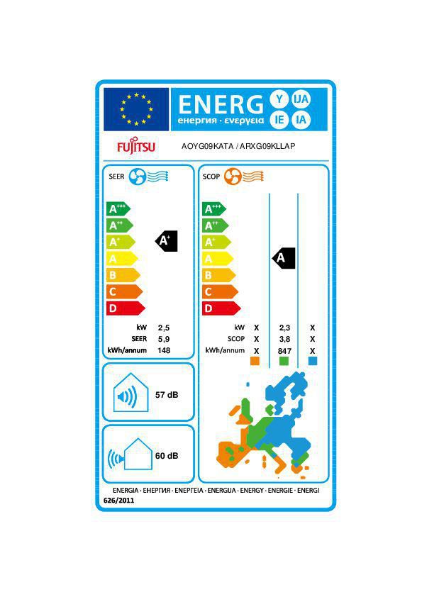 Unité extérieure monosplit DC inverter 2,5kW R32 compresseur double rotor monophasé 230V Réf. AOYG 9 KATA.UE / 872137